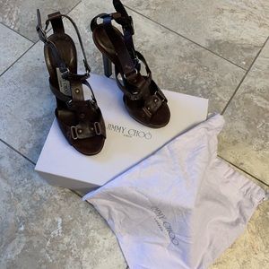 Jimmy Choo Vachetta Leat Dark Brown 120mm